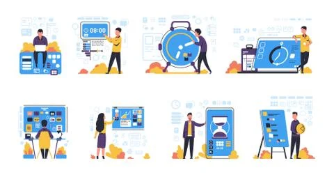 Time management. Organizing task and schedule planning, isolated concepts of イラスト素材