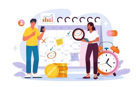 Time management people vector concept Stock Illustration