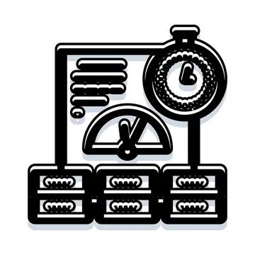 Time management performance statistics data tracking illustration Illustrazione stock