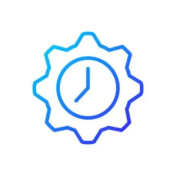 Time management pixel perfect gradient linear vector icon Illustrazione stock