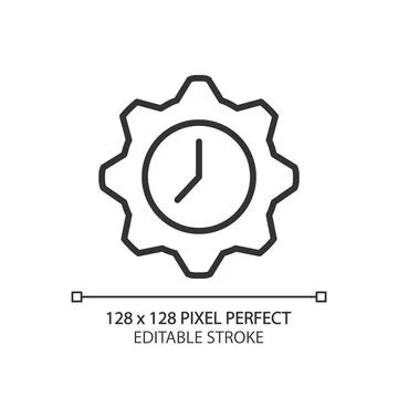 Time management pixel perfect linear icon Stock-Illustration