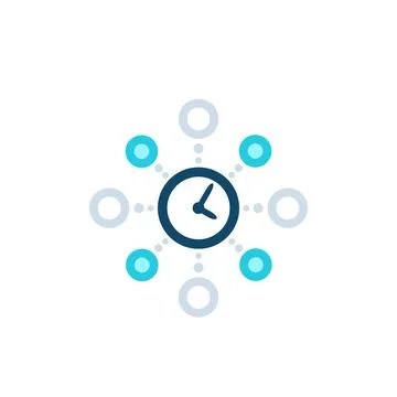 Time management, planning vector icon on white Illustrazione stock
