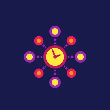 Time management, planning vector icon, flat style Illustrazione stock