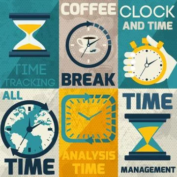 Time management poster Illustrazione stock