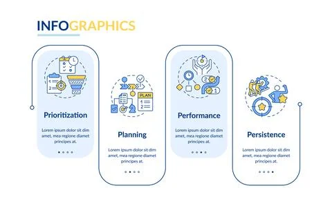 Time management prioritization rectangle infographic template 库存插图