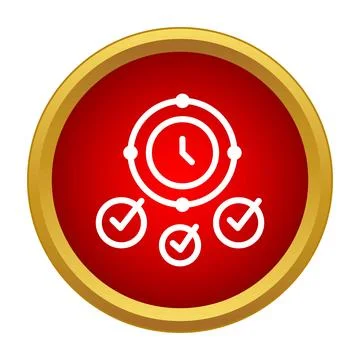 Time management process achieving task completion icon concept Stock Illustration