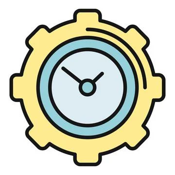 Time management process cog icon for productivity Stock Illustration