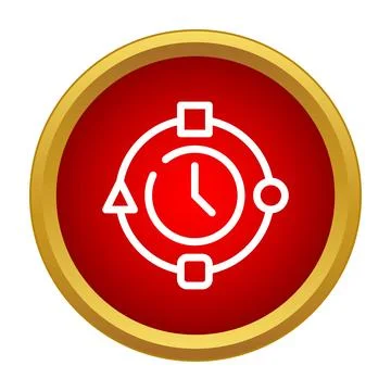 Time management process cycle red business icon Stock Illustration