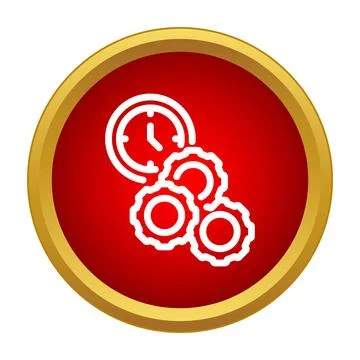 Time management process optimization gears icon concept Illustrazione stock