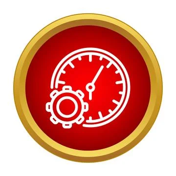 Time management process working for productivity icon Stock Illustration
