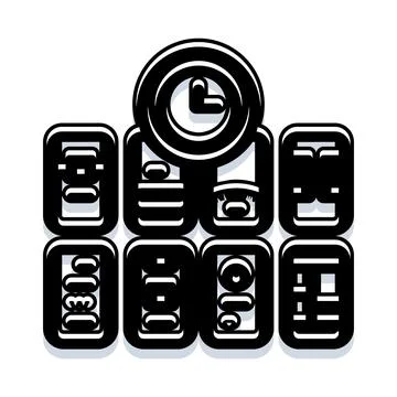 Time management productivity dashboard with data icons 스톡 일러스트