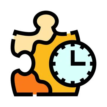 Time management puzzle solution concept icon Stock Illustration