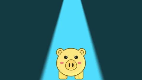 Time management saving time in piggy bank animation Stock Footage 240861669