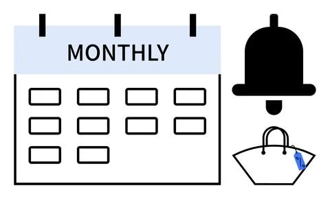 Time management, scheduling, shopping reminders, retail planning, productivit イラスト素材