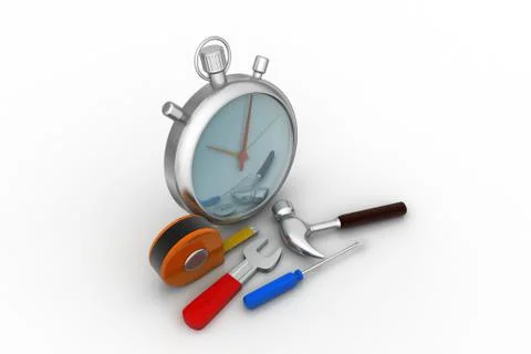 Time management service concept Free Stock Illustration