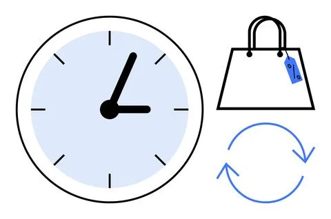 Time Management in Shopping Optimizing Retail Efficiency and Customer Satis.. Stock Illustration
