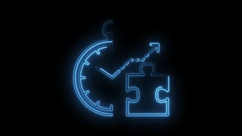 Time management solutions puzzle piece integration leads to business growth.. Stock Footage 315962120