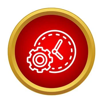Time management system with cog gear icon Stock Illustration