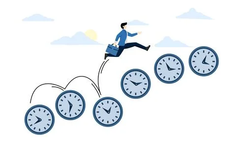 Time management technique. Set the time to rush. Stock Illustration