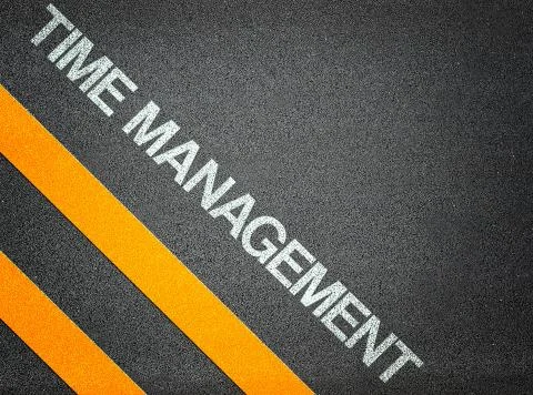 Time management text writing road asphalt イラスト素材
