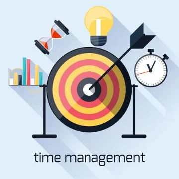Time management, timing concept in flat design Illustrazione stock