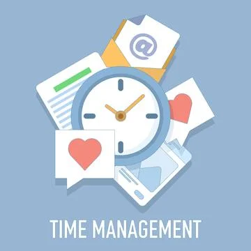 Time management tool concept, work efficiency. Stock Illustration