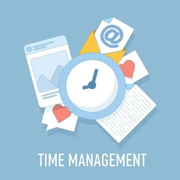 Time management tool concept, work efficiency. Stock Illustration
