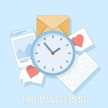 Time management tool concept, work efficiency. Stock Illustration