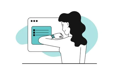 Time management vector concept illustration. Business control and deadline .. Stock Illustration