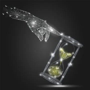 Time management vector geometric polygonal art background Stock Illustration