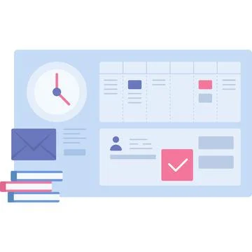 Time management vector icon clock and schedule Stock Illustration