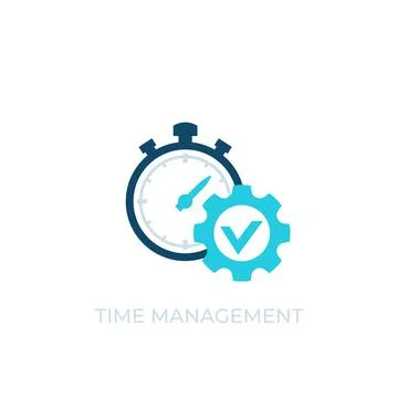 Time management vector icon on white Illustrazione stock