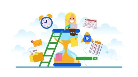 Time management vector illustration concept.	 Stock Illustration