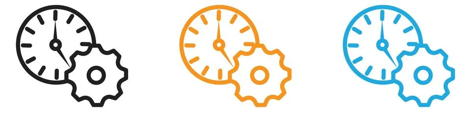 Time management vector logo set collection for web app ui 库存插图
