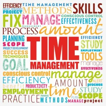 Time Management word cloud collage, business concept background Stock Illustration