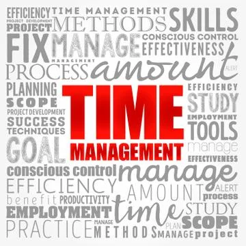 Time Management word cloud collage, business concept background Stock Illustration