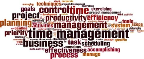 Time management word cloud Stock Illustration