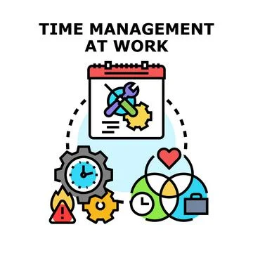 Time management at work concept illustration Stock Illustration