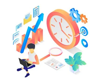 Time management for work Stock Illustration