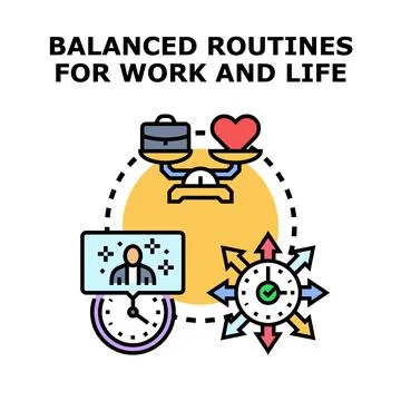 Time management for work life balance success Stock Illustration