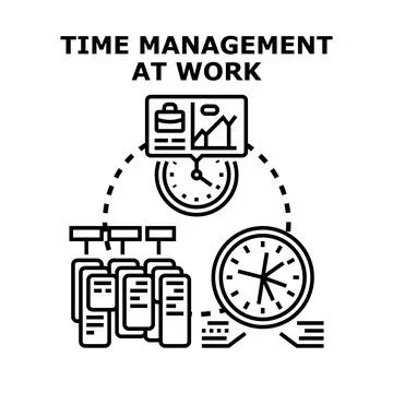 Time management at work organization and planning process vector Stock Illustration