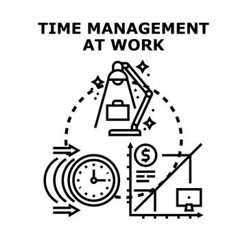 Time management at work productivity concept illustration Stock Illustration