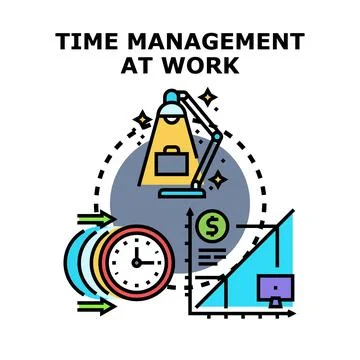 Time management at work productivity concept illustration Stock Illustration