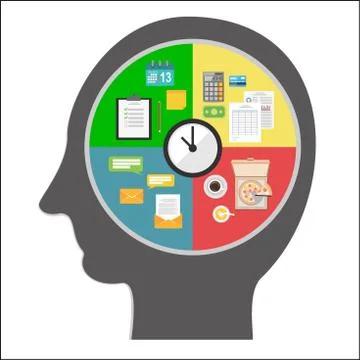 Time management working time, schedule, planning concept Stock Illustration