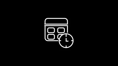 Time managements icon isolated. Calender icon and clock icon animation on b.. Stock Footage 293486225