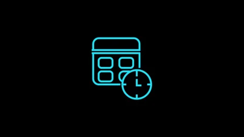Time managements icon isolated. Calender icon and clock icon animation on b.. Stock Footage 293486229