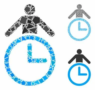 Time manager Composition Icon of Trembly Elements Stock Illustration