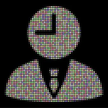 Time Manager Halftone Mosaic of Circles 스톡 일러스트