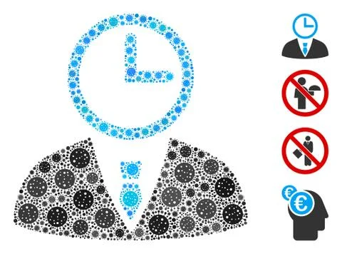 Time Manager Mosaic of CoronaVirus Elements Stock Illustration