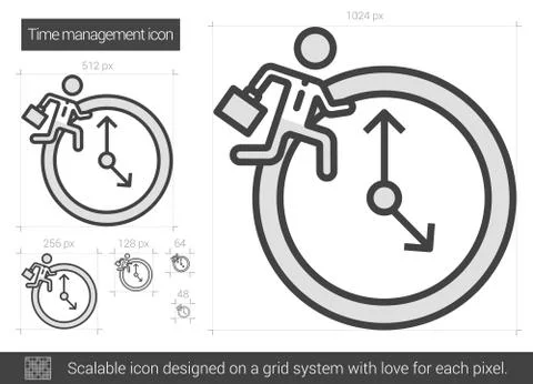 Time managment line icon Ilustración de archivo